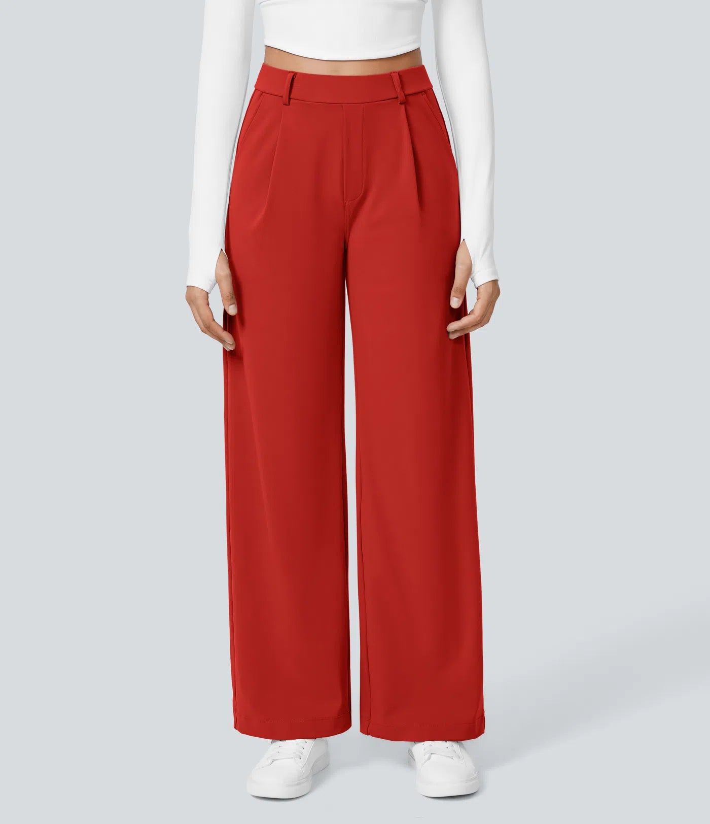 Halara Flex High Waisted Straight Leg Work Pants | Side Pocket Trousers with Stretchy Fabric – Smart Casual Pants for Office & Weekend