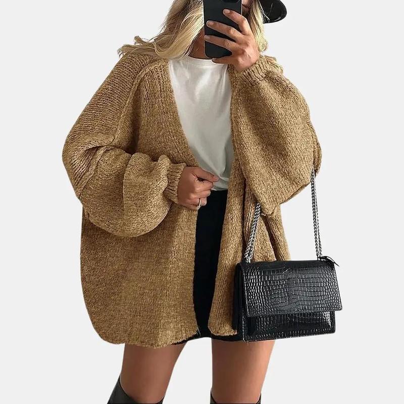 PrettyGarden Women's Oversized Cardigan Sweater | Long Lantern Sleeve Open Front Knit – Lightweight Fall Knitwear for Casual Layering