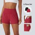 Halara 2-Piece High Waisted Yoga Shorts 3" | 2-in-1 Set with Back Pocket & Hidden Side Pocket – Secure Storage for Phone & Keys
