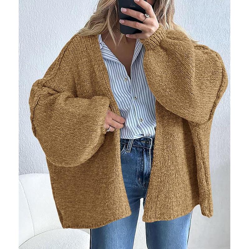PrettyGarden Women's Oversized Cardigan Sweater | Long Lantern Sleeve Open Front Knit – Lightweight Fall Knitwear for Casual Layering