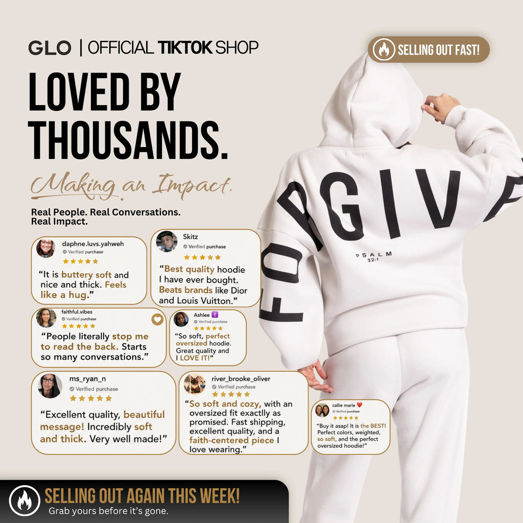 GLO Kingdom Oversized Christian Hoodie | Cotton-Blend Fleece Sweatshirt with Pocket – Faith-Inspired Streetwear for Women