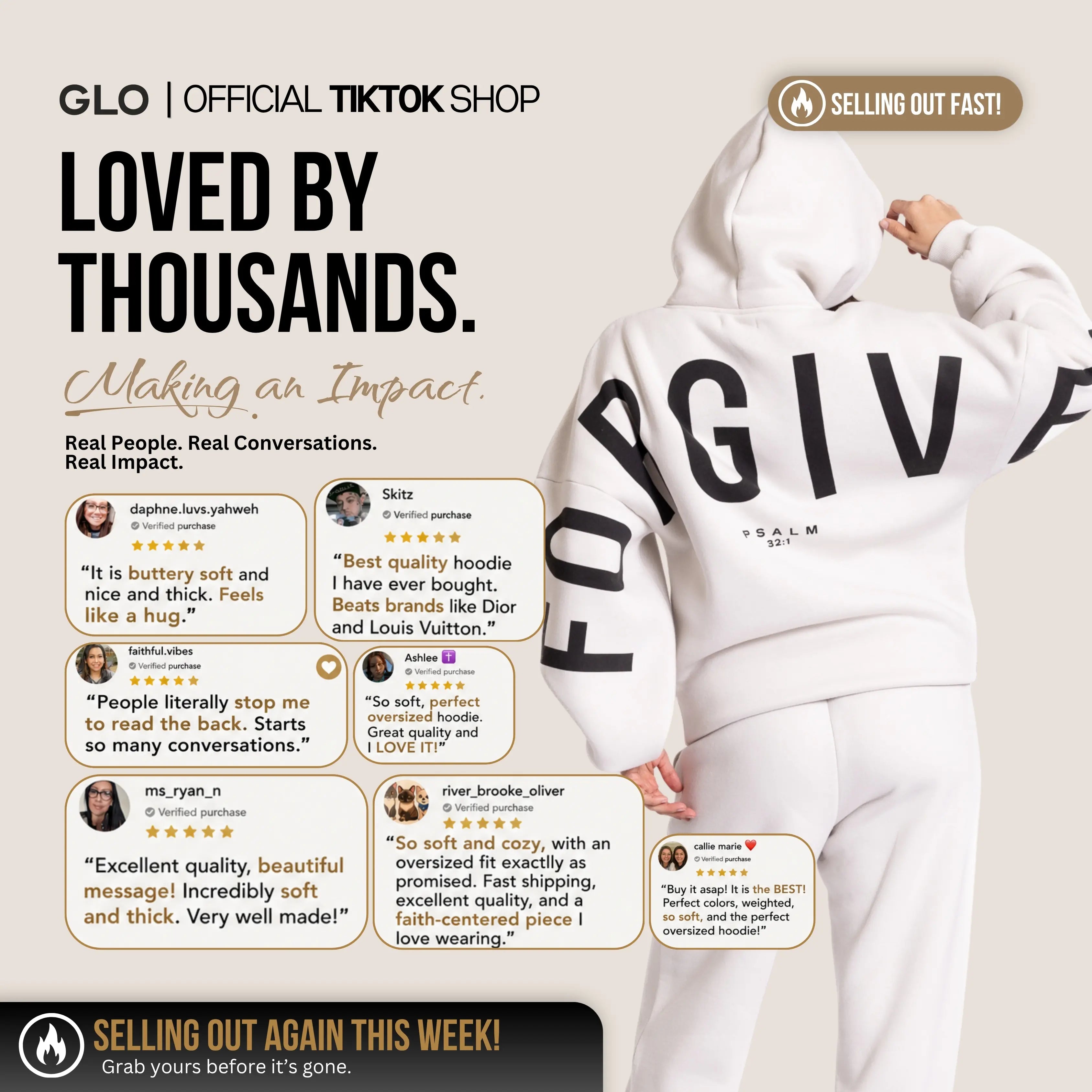 GLO Kingdom Oversized Christian Hoodie | Cotton-Blend Fleece Sweatshirt with Pocket – Faith-Inspired Streetwear for Women