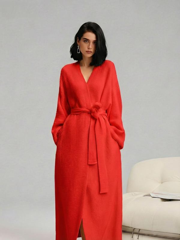 Women's Double-Sided Fleece Robe | Thick Plush Loungewear with Long Fluffy Lining – Warm & Cozy Pajama Coat for Fall, Winter & Lounging