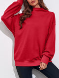 FISOEW Oversized Turtleneck Sweatshirt | Cozy Long Sleeve Pullover in Grey – Relaxed Fall Fashion for Women, Everyday Layering