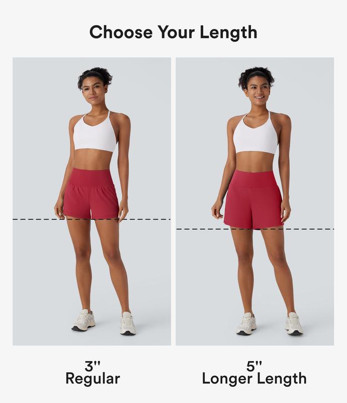 Halara 2-Piece High Waisted Yoga Shorts 3" | 2-in-1 Set with Back Pocket & Hidden Side Pocket – Secure Storage for Phone & Keys