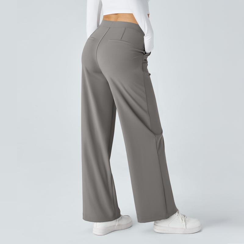 Halara Flex High Waisted Straight Leg Work Pants | Side Pocket Trousers with Stretchy Fabric – Smart Casual Pants for Office & Weekend