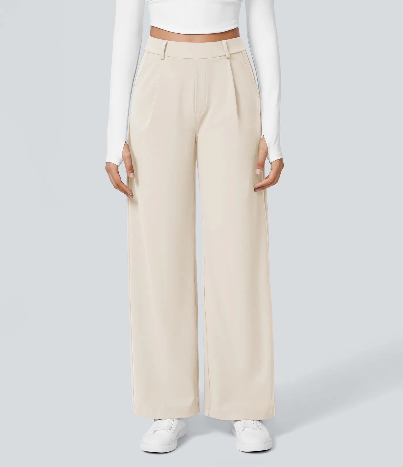 Halara Flex High Waisted Straight Leg Work Pants | Side Pocket Trousers with Stretchy Fabric – Smart Casual Pants for Office & Weekend