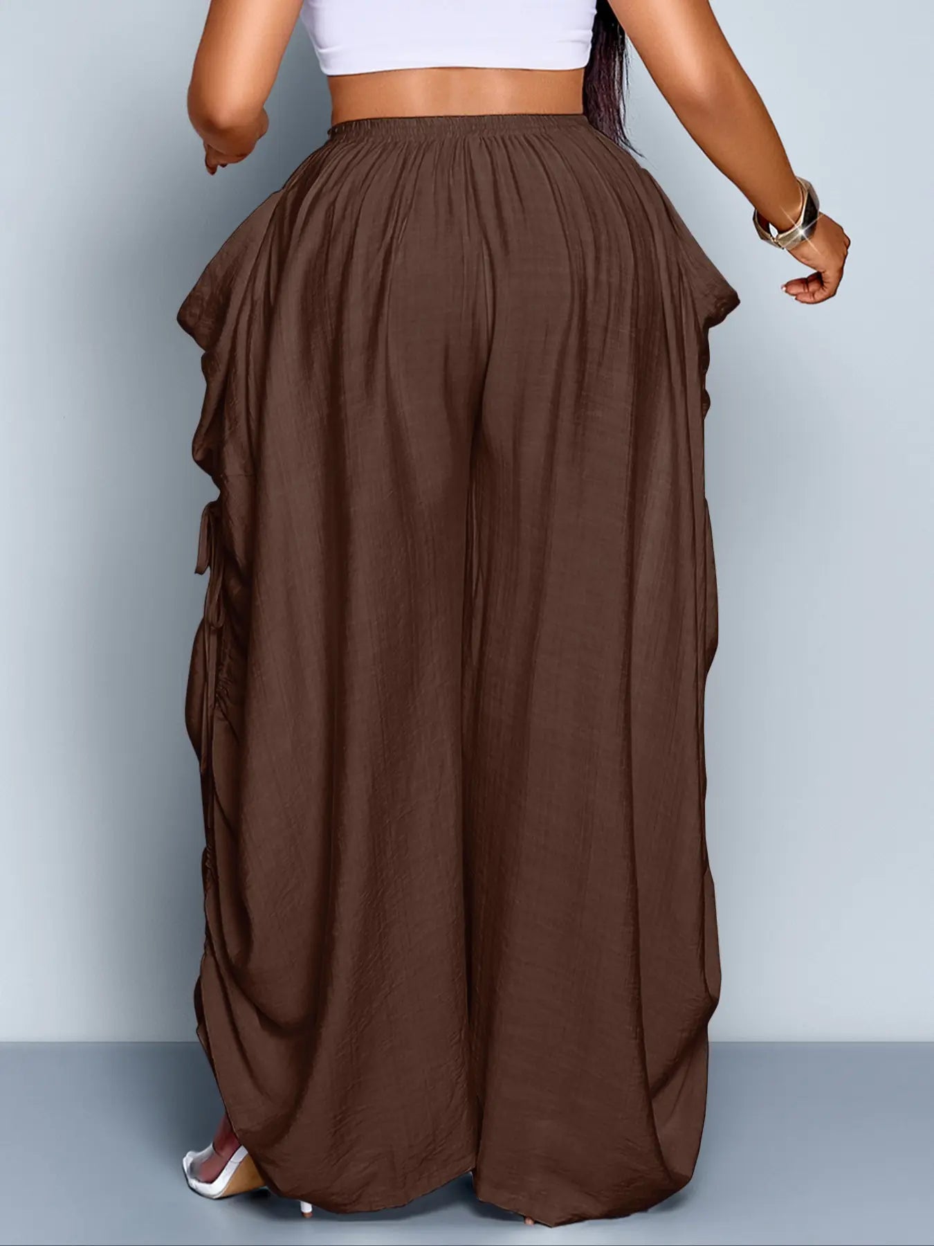 Women's High Waist Wide Leg Pants | Loose-Fit Casual Trousers in All-Season Woven Fabric – Versatile for Commute, Travel & Weekend Wear
