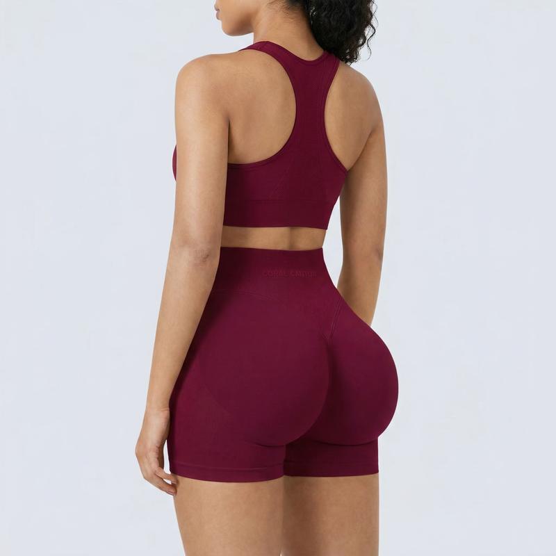 Coral Canton High Waist Sports Shorts | Booty Lifting Workout Shorts with Tummy Control – Sculpting Fit for Gym, Run & Everyday