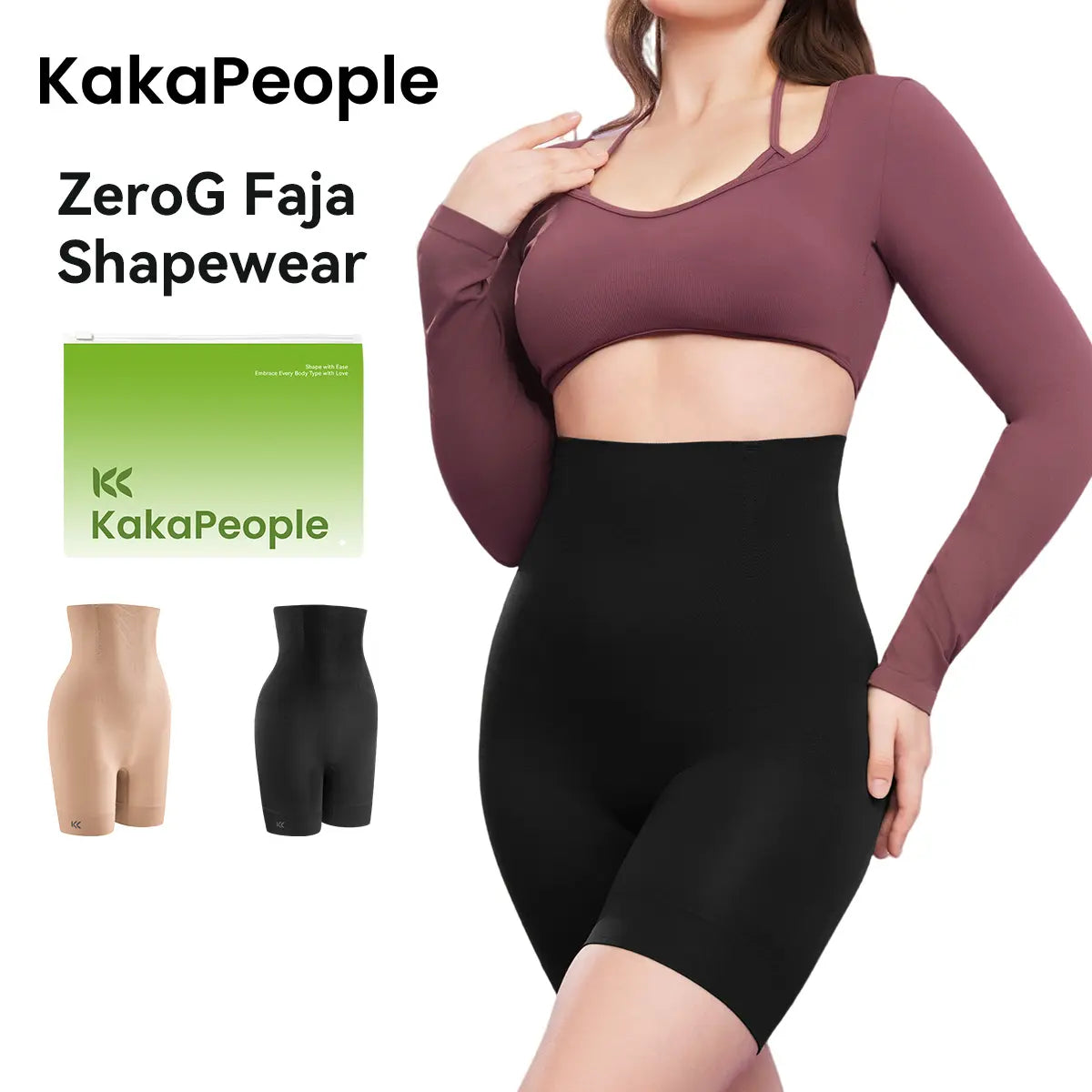 KakaPeople ZeroG High Waist Shapewear | Tummy Control & Butt-Lifting Bodysuit – Seamless Body Sculpting for Women