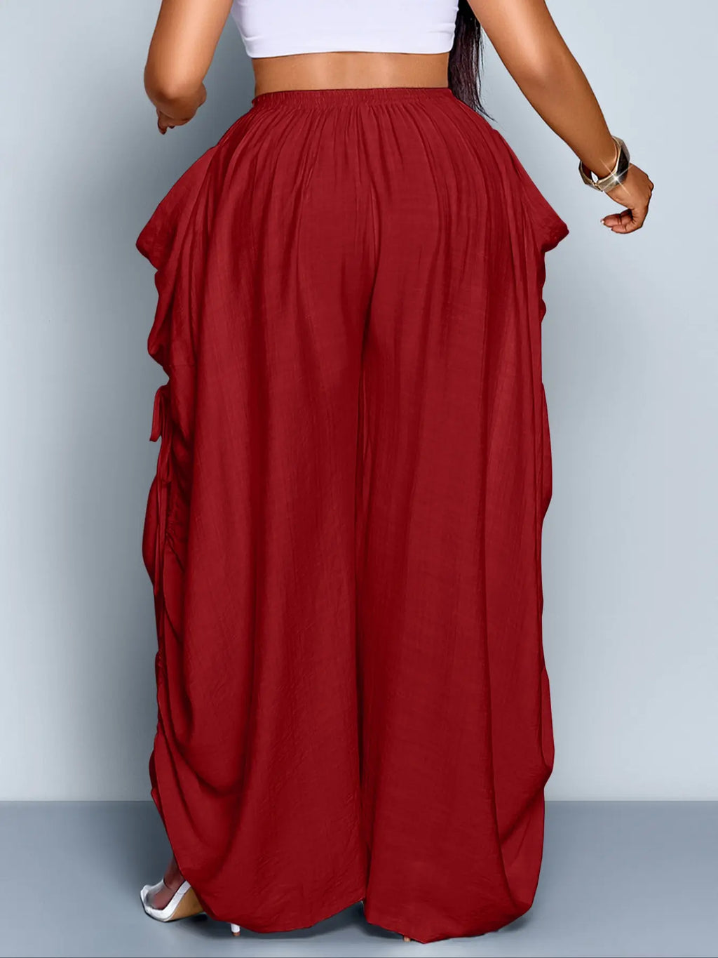 Women's High Waist Wide Leg Pants | Loose-Fit Casual Trousers in All-Season Woven Fabric – Versatile for Commute, Travel & Weekend Wear