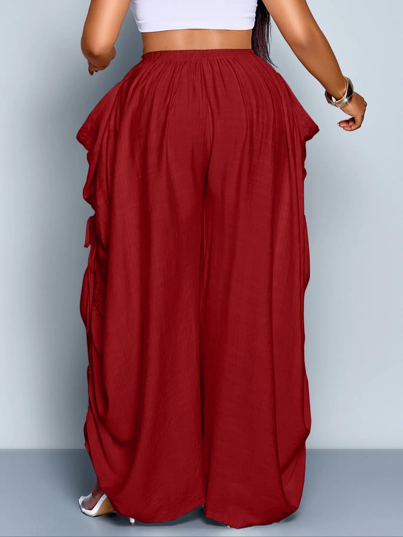 Women's High Waist Wide Leg Pants | Loose-Fit Casual Trousers in All-Season Woven Fabric – Versatile for Commute, Travel & Weekend Wear