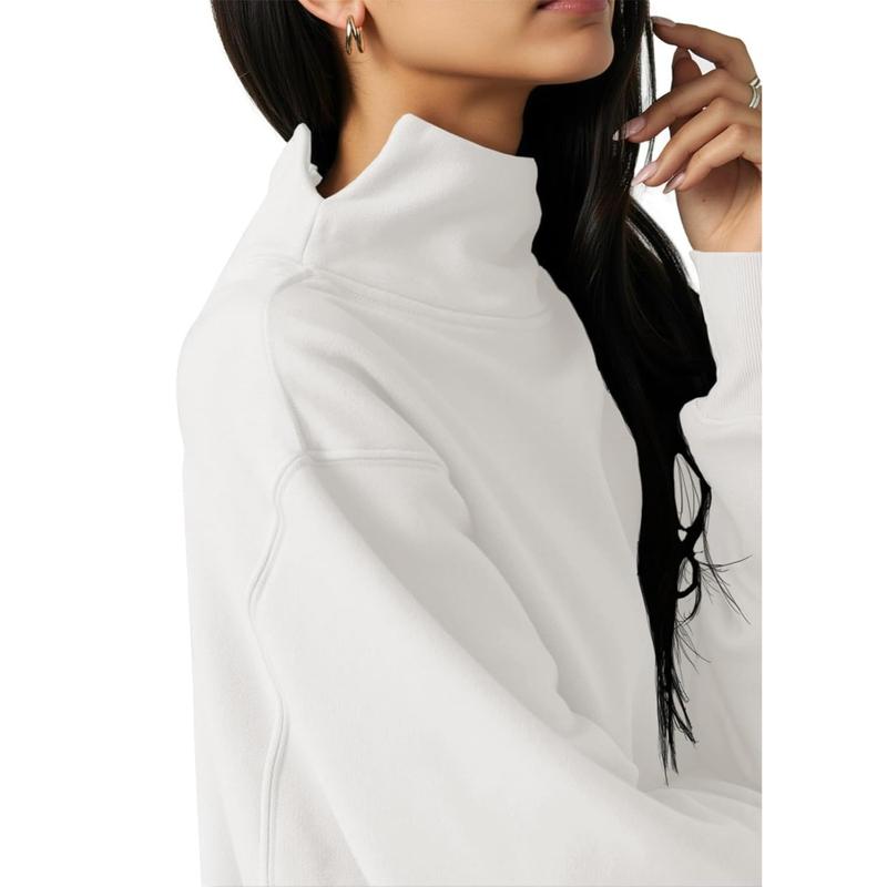 FISOEW Oversized Turtleneck Sweatshirt | Cozy Long Sleeve Pullover in Grey – Relaxed Fall Fashion for Women, Everyday Layering