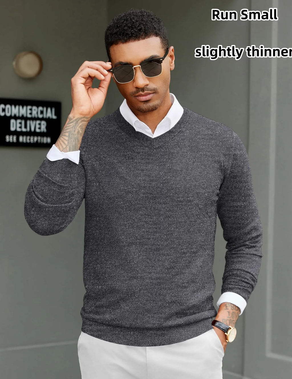 COOFANDY Men's Ribbed Knit Crew Neck Sweater | Lightweight Soft Pullover – Classic Casual Top for Office & Everyday Wear