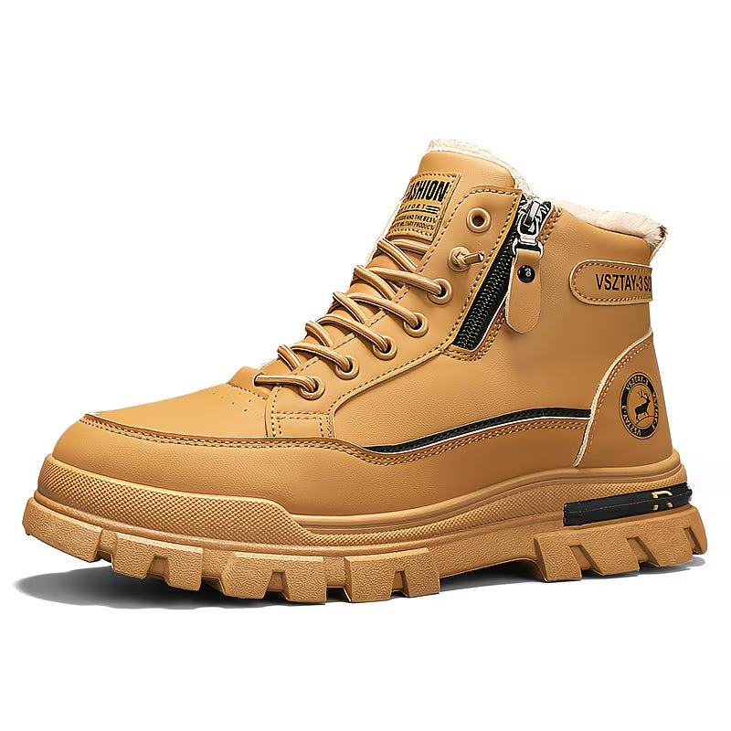 Men's Winter Snow Boots | Warm Fleece Lined with Side Zipper, Waterproof & Slip-Resistant – Cold Weather Outdoor Boots