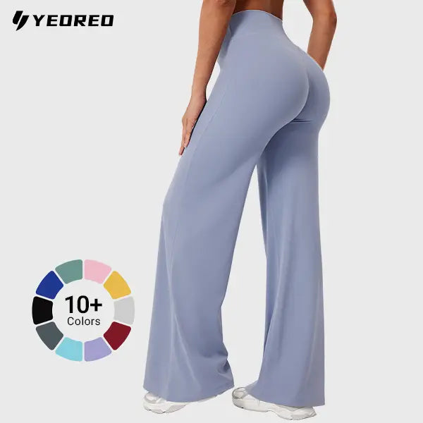 YEOREO High Waist Straight-Leg Yoga Pants | Buttery Soft No-Front-Seam Tights – Flattering Gym & Everyday Wear for Women