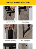 HOMUG Men's Solid Color Tactical Work Pants,230g/m² new fabric，