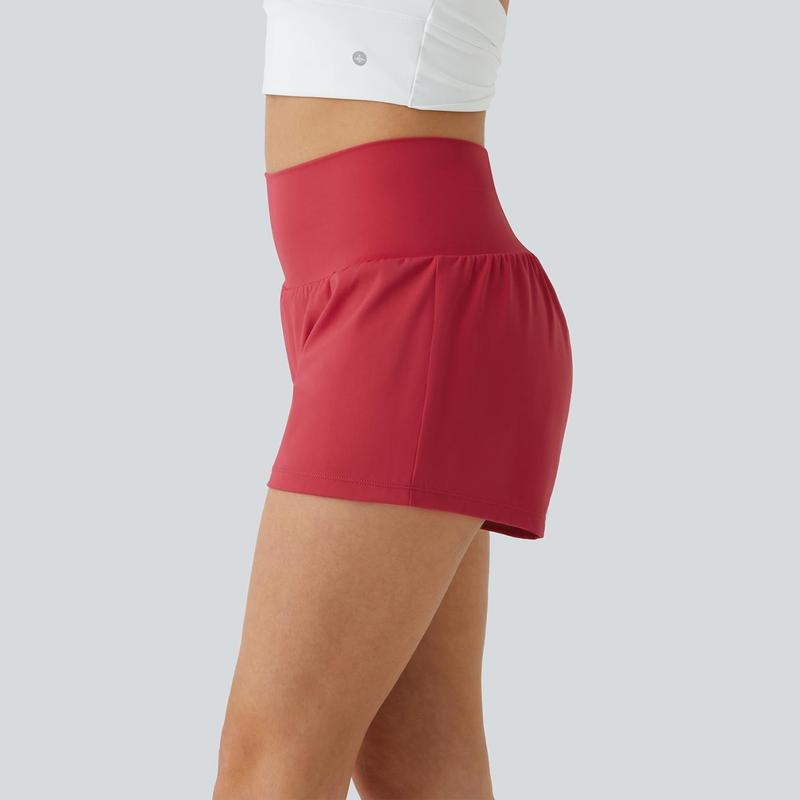 Halara 2-Piece High Waisted Yoga Shorts 3" | 2-in-1 Set with Back Pocket & Hidden Side Pocket – Secure Storage for Phone & Keys