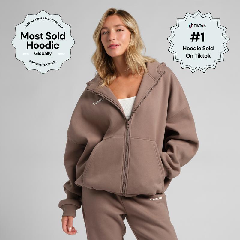 Comfrt Cloud Zip Oversized Hoodie | Ultra-Soft Unisex Zip-Up Sweatshirt – Cozy Layering Piece for Men & Women