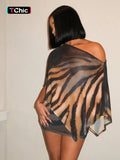 Women's Fashion Animal Print Shawl Top