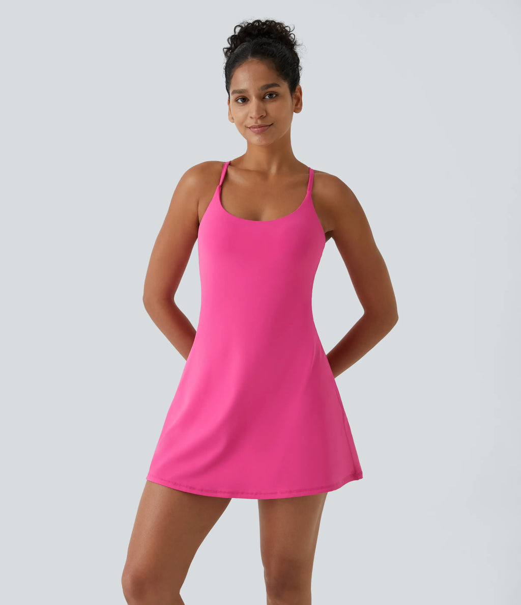 Halara Softlyzero Plush Backless Active Dress | Easy On/Off, Breathable & Stretchy – Perfect for Dance, Spring Days & Everyday Style